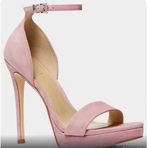 Michael Kors Jordyn pink blush suede open toe Platform stiletto heels size 10 - Picture 4 of 4